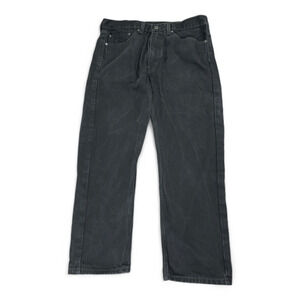 Levis Jeans Mens 36x29 Black Regular Straight Leg 505 Classic Cotton Denim